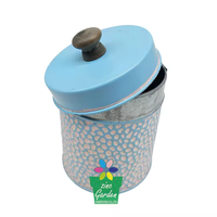 Vente en gros Ensembles de bidons Stockage galvanisé Bocaux de bouteille de nourriture Boîte en métal Petit pot de fleurs en étain avec couvercle
