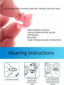 Bouchons d'oreilles en silicone réutilisables <span class=keywords><strong>anti</strong></span>-<span class=keywords><strong>bruit</strong></span>, logo personnalisé, <span class=keywords><strong>protection</strong></span> auditive haute fidélité, OEM <span class=keywords><strong>pour</strong></span> concerts, natation, sommeil - Product Image 4