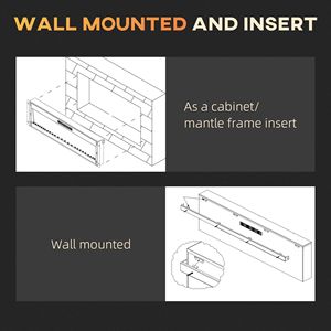 DB for Hot Sale 50\" Electric <b>Fireplace</b> Recessed <b>Wall</b> <b>Mounted</b> Remote Control 1500W Heater 8H Timer AU Plug Easy Insert - Product Image 2