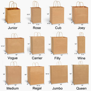 Takeaway thực phẩm quần áo vận chuyển bưu phẩm có thể giặt Kraft Quà Tặng Tote bao bì Kraft nâu túi giấy với xử lý - Product Image 5