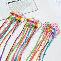 Perruque arc-en-ciel pour enfants tresse 6 couleurs petite griffe de cheveux queue de cheval Extension de cheveux synthétiques pinces à cheveux métal Durable pour les enfants