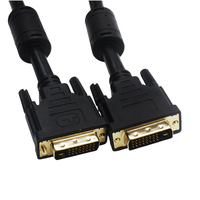 Câble UL20276 Al/Myalr tressé à double liaison 2m noir gaine en PVC 26AWG DVI mâle à mâle Applications électroniques connecteur équivalent