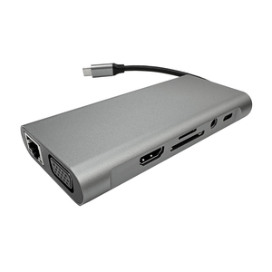 Venta al por mayor 10-en-1 4K Aluminio Portátil <span class=keywords><strong>USB</strong></span> 3,0 Multipuerto <span class=keywords><strong>Hub</strong></span> Adaptador HDTV SD <span class=keywords><strong>VGA</strong></span> HDTV RJ45 <span class=keywords><strong>USB</strong></span> <span class=keywords><strong>C</strong></span> Adaptador Compatible Stock - Product Image 3
