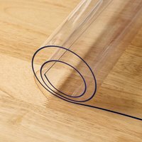 Nappe de table transparente en PVC, imperméable et résistante à l'huile, isolation en verre souple, 500~2200mm, traitement personnalisé, vente en gros