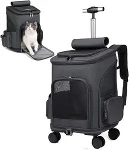 Gepäck tasche Trolley Gepäck Outdoor Cat Dog Travel Wheeling Koffer für Pet Travel Transparent Case