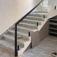 Rampe en alliage d'aluminium pour projets résidentiels et d'appartements – Prix usine – Garde-corps en verre pour balcon et escalier