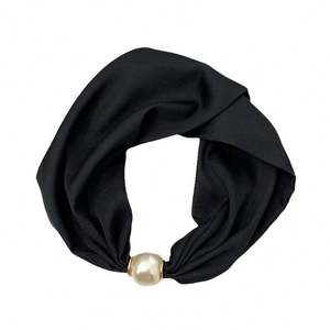 Collier en soie pour femmes, printemps et été, nouveau collier à fermoir magnétique en perles, style tendance, assorti à un petit foulard imprimé - Product Image 5