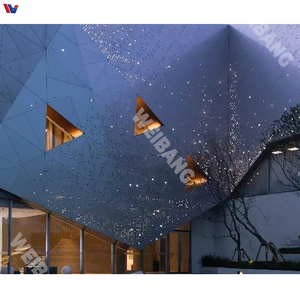 Mur rideau moderne en acier inoxydable perforé, façade métallique découpée au laser, revêtement en treillis métallique pour intérieur et extérieur - Product Image 2