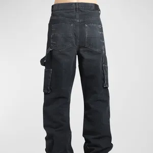Jeans baggy tendance de haute qualité pantalons en denim multi-poches pour hommes jeans personnalisés pour pantalons cargo pour hommes