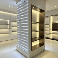 Vitrine de présentation de sacs à main sur mesure pour toute la boutique, présentoir lumineux multi-faces, vitrine murale LED pour magasin de sacs