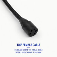 Connecteur sous-marin étanche HYSF SUBSEA IL5F standard 5 broches femelle en ligne, câble 10A, prise sous-marine pour ROV AUV, alimentation marine PCB