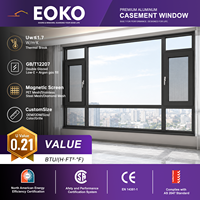 Fenêtres à battants en aluminium EOKO de qualité entrepreneur architectural, verre Low-E à haute efficacité énergétique, résistantes aux ouragans, pour bureaux commerciaux