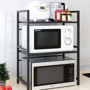 Étagère de rangement de cuisine double couche sur pied pour ustensiles de comptoir, rangement pour pâtissier et support unique pour four à micro-ondes - Product Image 4