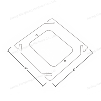 Cache-dispositif carré simple en acier prégalvanisé 4x4 pouces pour boîtes de jonction électriques métalliques standard américaines