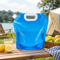 Envase de Bebidas Personalizado Transparente de Grado Alimenticio para Cerveza, Jugo, Agua, Bolsa de Agua Plegable Portátil de 2L 5L con Boquilla de Plástico
