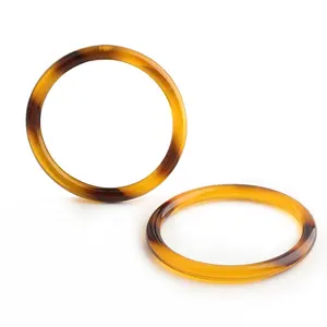 חדש 9cm סיטונאי עגול אביזרי שרף אקריליק Lastic גמל O-טבעת מעגל ידית אבזם עבור הסרוגה ארוג תיקים