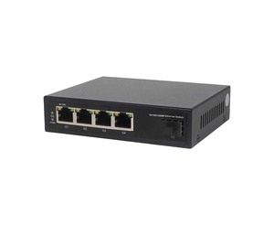 Convertidor de Medios Gigabit Ethernet 4RJ45 + 1SFP, Fibra Monomodo 1310nm 20km - Product Image 1