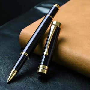 Stylo à bille en métal personnalisé de luxe, cadeau promotionnel haut de gamme, avec logo gravé au laser, encre noire, pointe de 0,5 mm - Product Image 1
