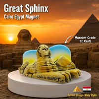 3D Harz Ägypten Gizeh Sphinx Kühlschrankmagnet Große Pyramide Kairo Souvenir Reisegeschenk Handbemalte Steintextur Kundenspezifisch OEM