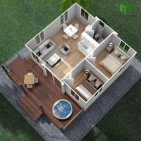 Maison conteneur extensible à double aile avec fenêtres, structure en acier modulaire, pour centres commerciaux et hôtels, design moderne, fournie directement par l'usine