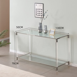 مجموعة مرآة الزاوية الزجاجية المصنوعة من الكروم العصري إيطالية من الفولاذ المقاوم للصدأ في الردهة من الأكريليك - Product Image 2