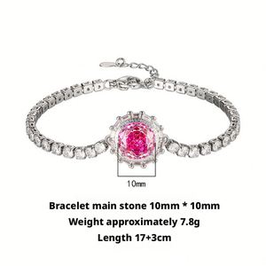 Wholesale High End Jewelry Eco-friendly Copper 10MM Rose Cut Multicolor Zircon Trendy <b>Adjustable</b> <b>Bracelets</b> for Women - Product Image 2