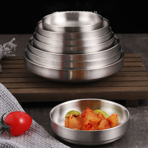 Bandeja para Kimchi de Acero Inoxidable 304, Accesorios Coreanos para Bulgogi, <span class=keywords><strong>Plato</strong></span> para Salsas de Doble Pared, Vajilla Pulida para Restaurante - Product Image 2