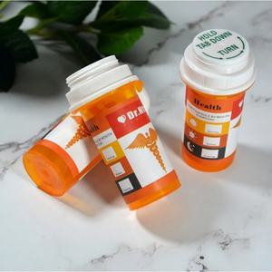 Envase de Plástico CRC con Tapa a Presión y Giro, 8dr, 13dr, 16dr, 30dr, 60dr, para Cápsulas y Tabletas, Botella Portátil para Viajes, Tubo con Tapa Abatible - Product Image 2