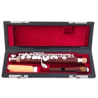 MORESKY Piccolo Cocobolo Wood Cupronickel Half-size Flute Nickel Silver Surface Silver Plated C Key Body Material Ebony Open