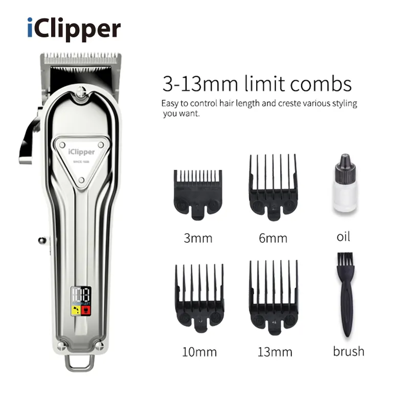 iClipper-K8s Hot Selling Rechargeable Professional Cordless Hair Clippers Electric Noiseless Hair Trimmer Shaver