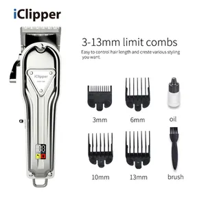 iClipper-K8s Hot Selling Rechargeable Professional Cordless Hair Clippers Electric Noiseless Hair Trimmer Shaver