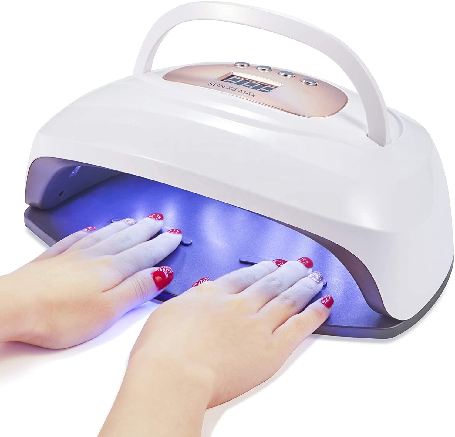 ZJECOSUN GOLD PURPLE COLOR 150w Professional Polish Gel Dryer Manicure UV LED Nail Lamp Sun X8 Max