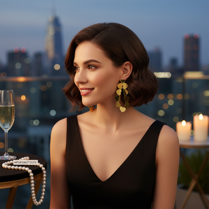 Alla moda elegante Design orecchini a bottone e cerchio alla moda gioielli di perle religiose per Look quotidiano e Party realizzati in ottone rame - Product Image 3