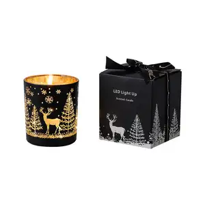Christmas gift box home decoration spiritual candles soy wax tree deer scented luxury scented christmas candle