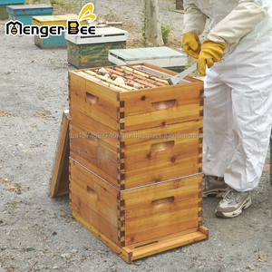 Nouvelle ruche complète MengerBee à 3 niveaux, type Langstroth, 10 cadres, en bois de sapin de Chine, revêtue de cire d'abeille, kit de démarrage pour apiculteur avec cadres en plastique 1 - Product Image 5