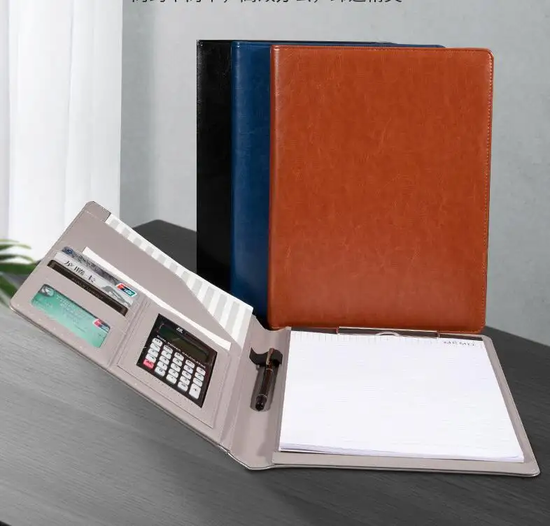 A4-formaat Premium Zakelijke Portfolio Padfolio Superieure Zakelijke Impressies Lederen Bestandsmap Met Schrijfblok