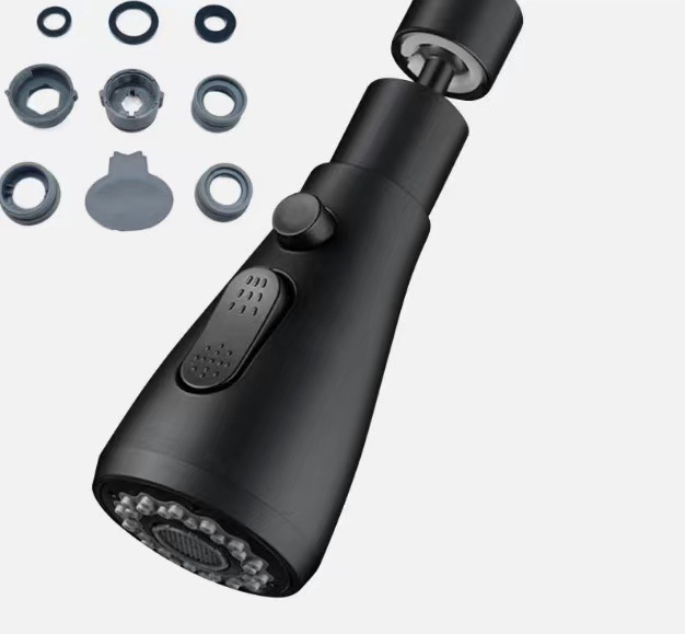 Accessoire d'arrêt d'eau noir à un bouton [interface abs cuivre]