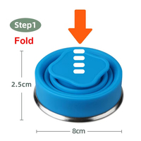 Gobelet pliable en silicone avec logo personnalisé, tasse à café portable, sans BPA, gobelet pliable pour le sport, gobelet d'eau pliable pour les voyages en plein air