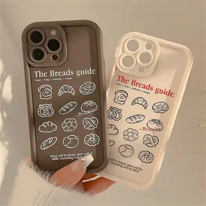 Ins Style Simple Delicious Pineapple Bun Toast Phone Case for iPhone15 14 12 13 11 Pro Max 12 13 14 Pro Shockproof Phone Cover