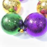 Perles géantes de carnaval de 80 mm en gros - Perles de carnaval personnalisées violettes, vertes, dorées, décoration de fête, collier de perles à lancer