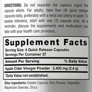 Kapsul Cuka Apel (150 Kapsul) - 2400mg Per Sajian, Suplemen Diet Bebas GMO & Bebas Gluten - Product Image 3