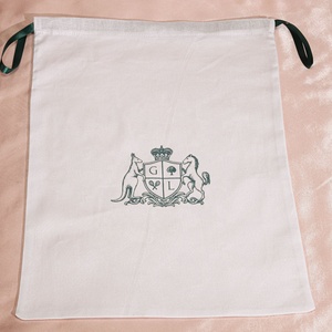 Eco-Friendly Large <b>White</b> Cotton Shoe Underwear Storage Packaging Drawstring Pouch Custom Logo Muslin Cotton Dust <b>Bag</b> for <b>Bags</b> - Product Image 3