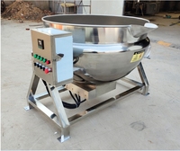 Marmite de Cuisson Industrielle en Acier Inoxydable à Double Enveloppe 100L 300L 500L avec Agitateur, Chauffage Électrique, Gaz ou Vapeur, Vitesse de Mélange 36 tr/min