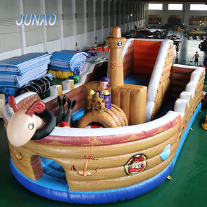Château <span class=keywords><strong>gonflable</strong></span> <span class=keywords><strong>Structure</strong></span> de jeu pour enfants en plein air et en intérieur avec toboggan Trampoline Bateau pirate Matériel PVC Vente directe d'usine - Product Image 1