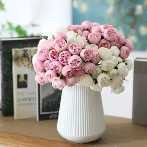 Großhandel 27 kopf Künstliche blume tee rose bouquet simulierte kamelie braut mit blumen