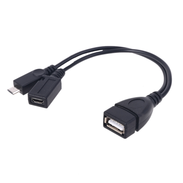 20CM USB Short Cable Micro USB Host OTG Cable With Extra Power
