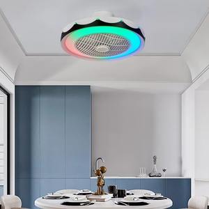 Ventilador de Techo LED Moderno, Delgado, RGB, con Control Remoto, Regulable, Control por Aplicación Móvil, para Interiores, Dormitorio, Sala de Estar, Comedor, 110-220V - Product Image 5