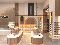 Étagère à lunettes en bois brutaliste, écologique, imperméable, avec éclairage LED pour table de lunettes, comptoir de réception, décoration de magasin