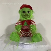 2025 vert cheveux Grinch noël suspendus décoration poupée étrange Animal doux en peluche usine en gros cadeau pour enfants boîte