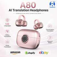 A80 Headphone Penerjemah AI Cerdas 146 Bahasa Waktu Nyata Dua Arah Suara Nirkabel Bluetooth Earbud Hadiah Perjalanan Baru